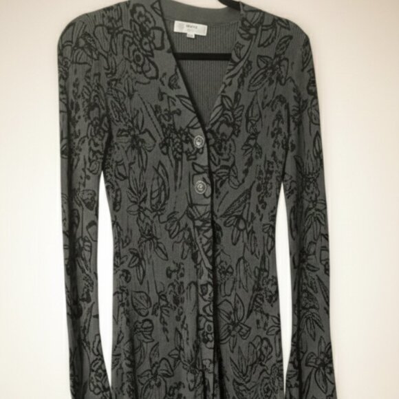 Jason Wu Floral Cardigan Dress Long Sleeve Dress - Picture 8 of 8